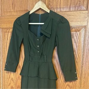 Stop Staring, Olive Green, Anchor Button, Dress, XS, (missing belt)
